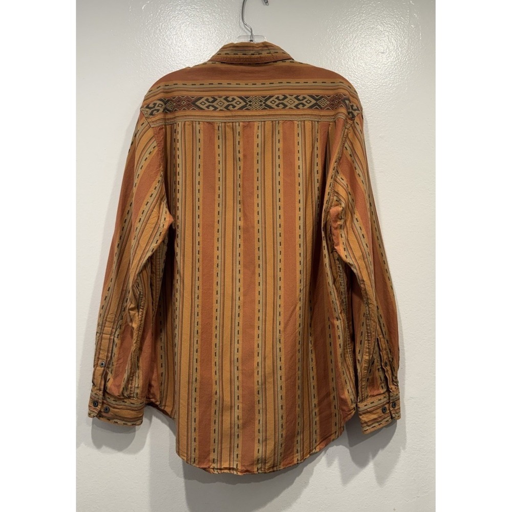 The Territory Ahead Striped Button Down Shirt Mens Medium Cotton Southwest Aztec - Picture 2 of 9